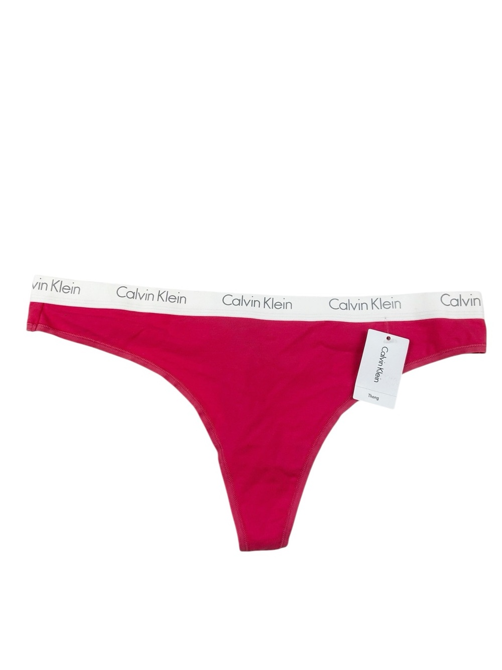 Calvin Klein Pink Cotton Logo Trim Thong Size X-Large